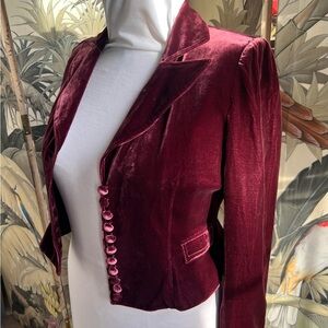 Elegant Velvet Burgundy Jacket